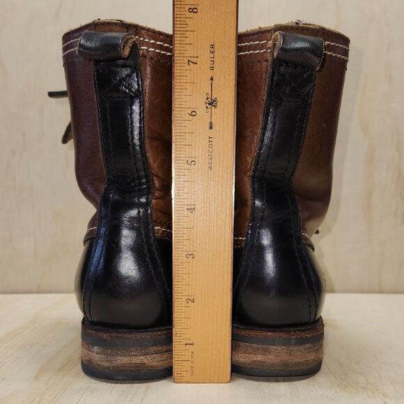 Frye Veronica Brown Black Duck Boots Leather Shearling Mid Calf Women 7.5 - Picture 11 of 11